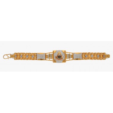22K GOLD MEN'S PERUMAL BRACELET WITH ZERCON STONES